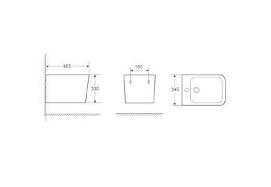 Биде подвесное Koller Pool KVADRO KR-0485-B белый купить в интернет-магазине Sanbest