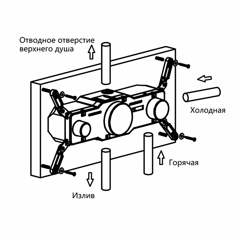 Душевая система Vincea VSFW-432T1MB черная матовая купить в интернет-магазине сантехники Sanbest