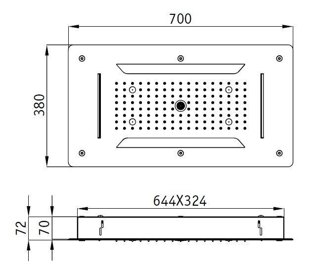 Верхний душ RGW Shower Panels SP-71 70х38 купить в интернет-магазине сантехники Sanbest