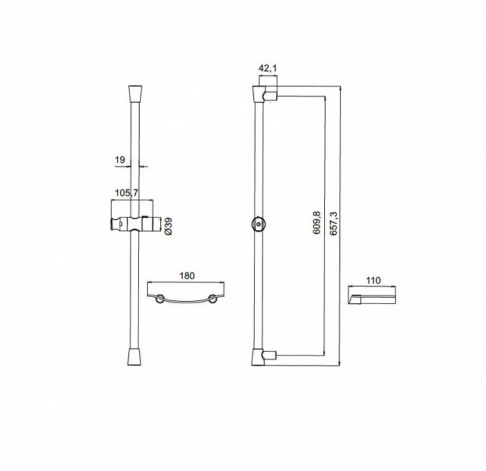 Душевая штанга Iddis Sicily SIC6500i17 купить в интернет-магазине сантехники Sanbest