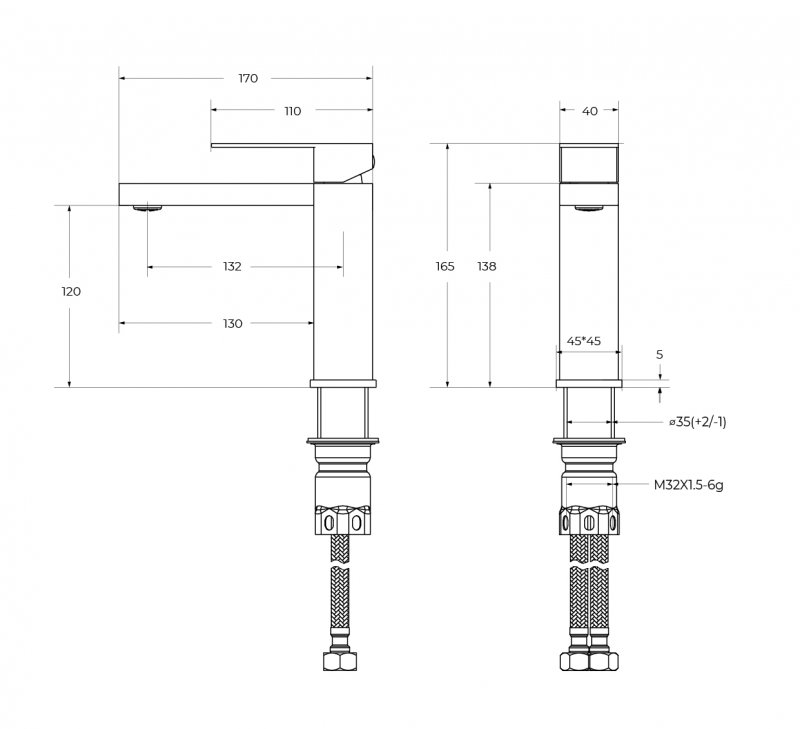 Смеситель для раковины Cezares SLIDER-LS-01-W0 хром купить в интернет-магазине сантехники Sanbest