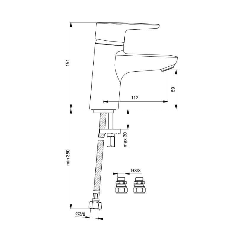 Смеситель для раковины Ideal Standard Connect Blue B9917AA купить в интернет-магазине сантехники Sanbest