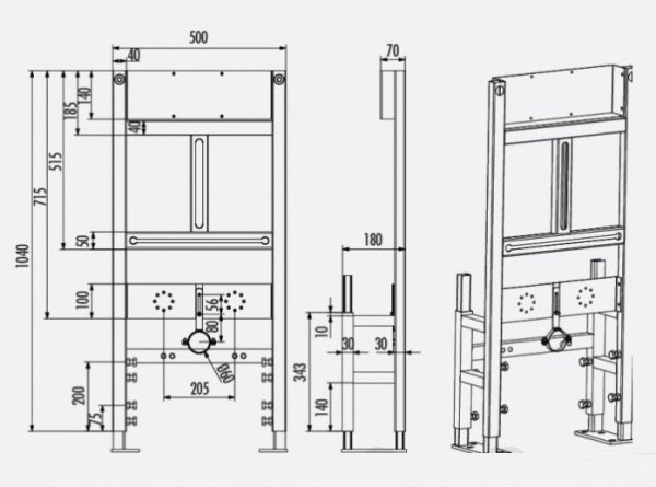 Инсталляция для писсуара Creavit GPM600.01 купить в интернет-магазине сантехники Sanbest