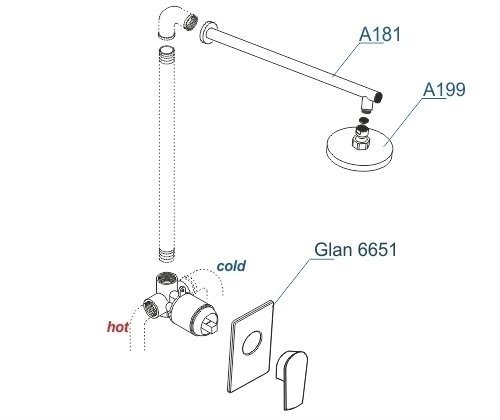 Душевая система WasserKRAFT Glan A66181 купить в интернет-магазине сантехники Sanbest