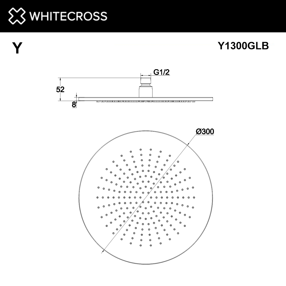 Верхний душ WhiteCross Y 30 Y1300GLB матовое золото купить в интернет-магазине сантехники Sanbest