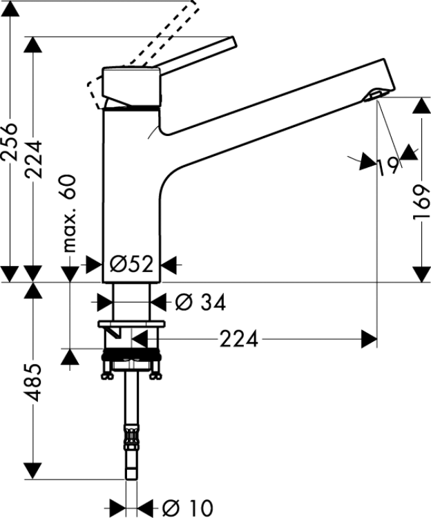 Смеситель для кухни Hansgrohe Talis S 32851000 хром купить в интернет-магазине сантехники Sanbest