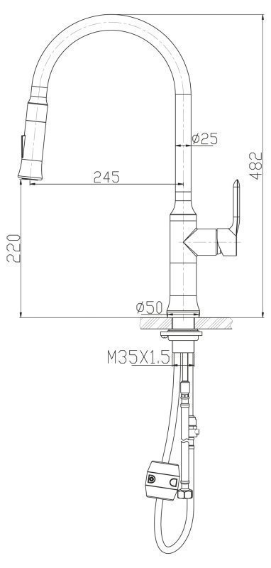 Смеситель для кухни BelBagno BB-LAM38-IN купить в интернет-магазине сантехники Sanbest