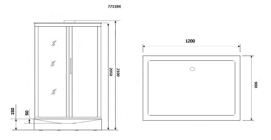 Душевая кабина Niagara Luxe NG-7711GBK 120x90 золото купить в интернет-магазине Sanbest