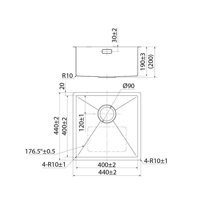 Комплект кухонных моек Iddis Edifice 440х440/210х440 EDI44B0i77K золото матовое купить в интернет-магазине сантехники Sanbest