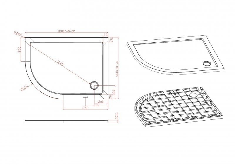 Душевой поддон Cezares TRAY-M-RH 120х90 купить в интернет-магазине Sanbest