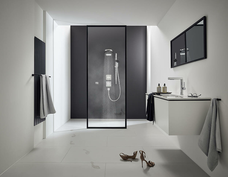 Смеситель для душа Hansgrohe ShowerSelect HighFlow 15760670 черный матовый купить в интернет-магазине сантехники Sanbest