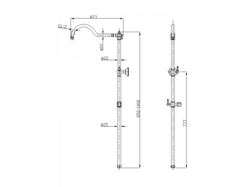 Душевая колонна Aksy Bagno Prestigio Ps701-2002-2004 бронза купить в интернет-магазине сантехники Sanbest