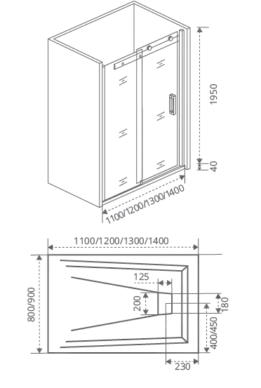 Душевая дверь Good door GALAXY WTW-110-C-CH купить в интернет-магазине Sanbest