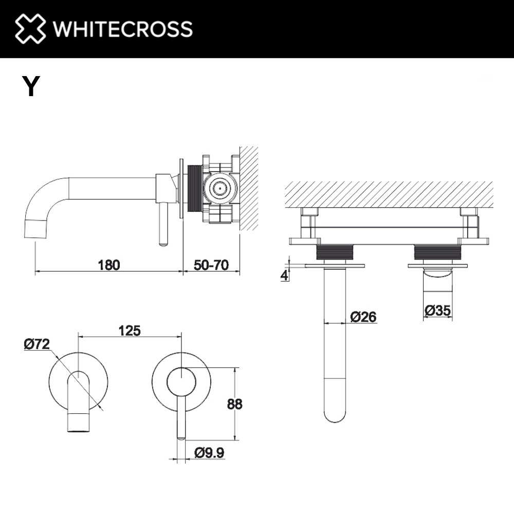Смеситель для раковины WhiteCross Y Y1216BL черный матовый купить в интернет-магазине сантехники Sanbest
