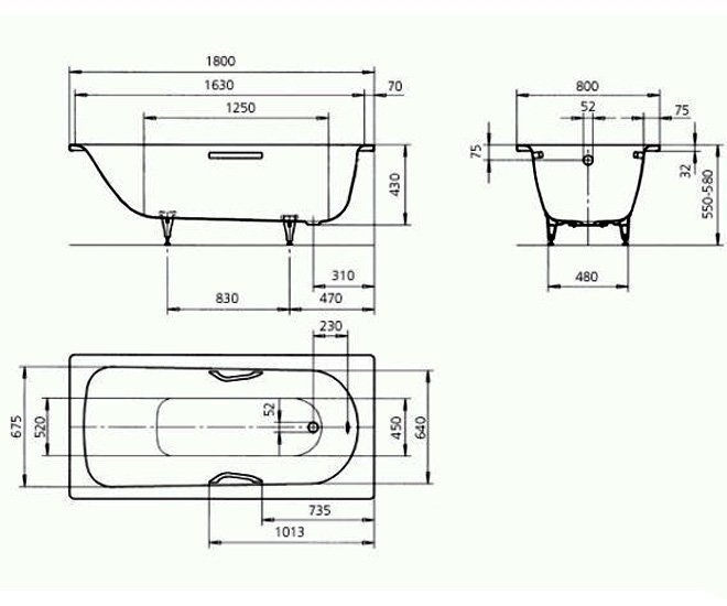 Стальная ванна Kaldewei Saniform Plus Star 337 180x80 купить в интернет-магазине Sanbest