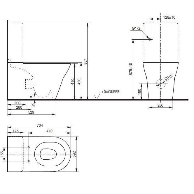 Унитаз напольный TOTO MH TOILET CW161Y#XW  безободковый, с бачком, слив торнадо купить в интернет-магазине Sanbest