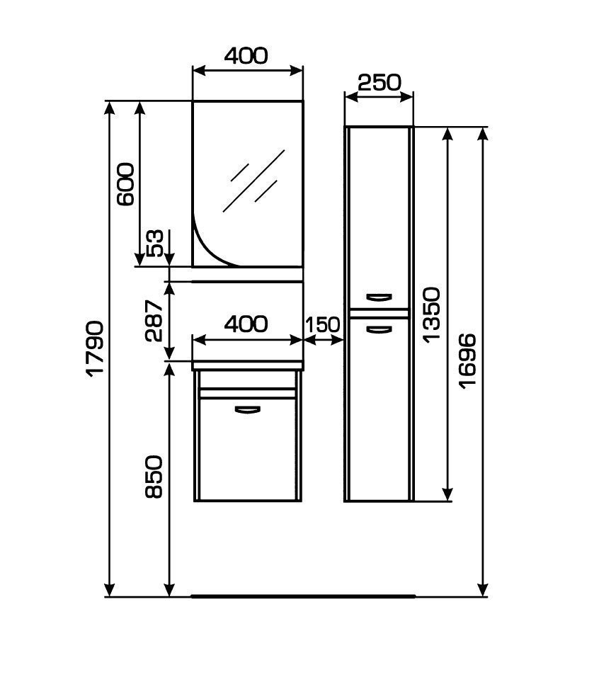 Мебель для ванной Valente Massima M400.92 крем для ванной в интернет-магазине Sanbest