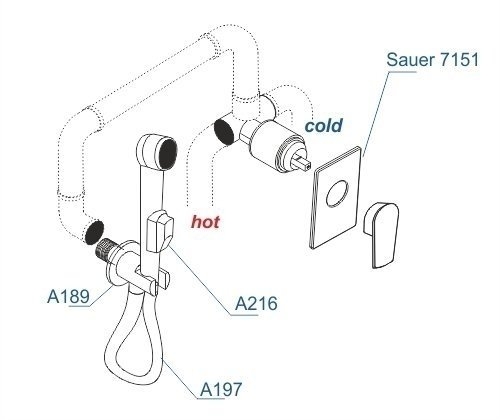 Гигиенический душ WasserKRAFT Sauer A71097 купить в интернет-магазине сантехники Sanbest