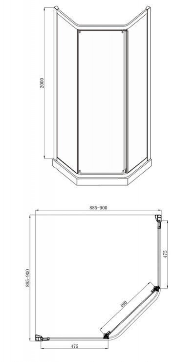 Душевой уголок Bravat LINE BS090.6115A купить в интернет-магазине Sanbest