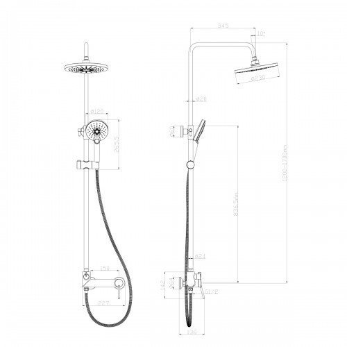 Душевая система Lemark Minima LM3860C купить в интернет-магазине сантехники Sanbest