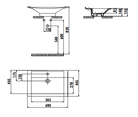 Раковина Creavit Minimal MN070 купить в интернет-магазине Sanbest