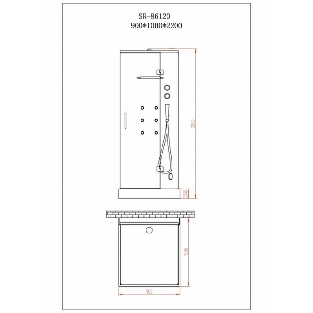 Душевая кабина Orans Basic + SR-86120 90х100 купить в интернет-магазине Sanbest