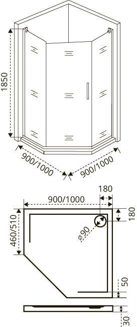 Душевой уголок Good Door FANTASY PNT-90-C-CH 90x90 купить в интернет-магазине Sanbest