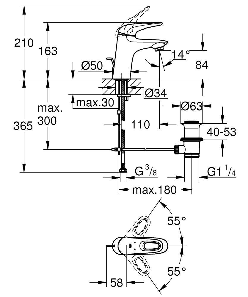 Смеситель для раковины Grohe Eurostyle New 33558LS3 белый купить в интернет-магазине сантехники Sanbest