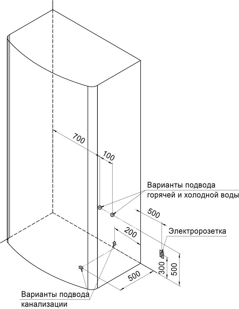 Душевая кабина Радомир Диана 1 108х118 1-05-6-0-0-0640 стекло прозрачное/профиль черный купить в интернет-магазине Sanbest