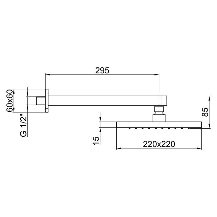 Верхний душ Webert Comfort AC0843015METAL купить в интернет-магазине сантехники Sanbest