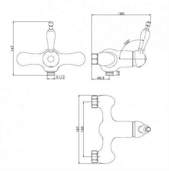 Душевая колонна Aksy Bagno Faenza Light Fa410-2002-2001L бронза купить в интернет-магазине сантехники Sanbest