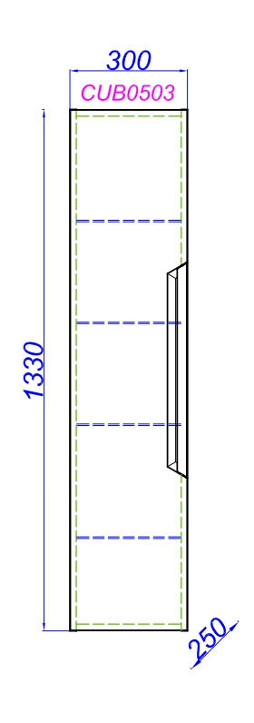 Пенал Aqwella Cube 30 CUB0503GR серый для ванной в интернет-магазине сантехники Sanbest