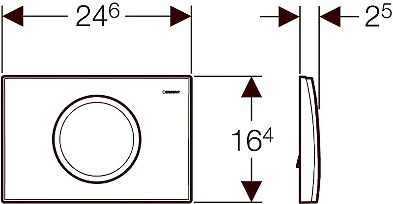 Кнопка для инсталляции Geberit Delta 11 матовый хром купить в интернет-магазине сантехники Sanbest