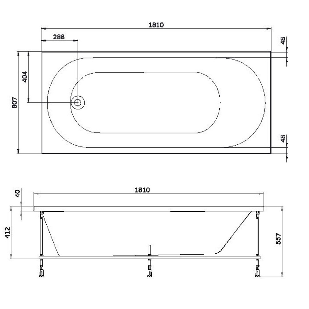 Ванна акриловая AM.PM X-Joy W94A-180-080W-A 180x80 купить в интернет-магазине Sanbest