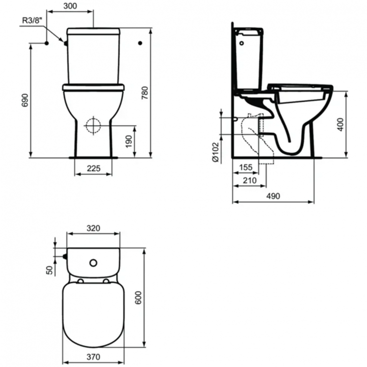 Унитаз напольный Ideal Standard Tempo-IS T328101 с бачком T427301 белый купить в интернет-магазине Sanbest