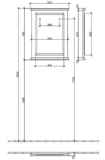 Зеркало Villeroy&Boch Hommage 85650000 56 в ванную от интернет-магазине сантехники Sanbest