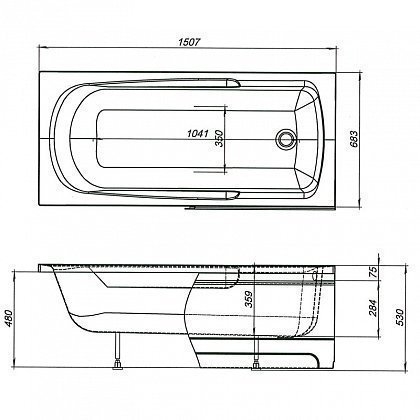 Акриловая ванна Aquanet Extra 150x70 купить в интернет-магазине Sanbest