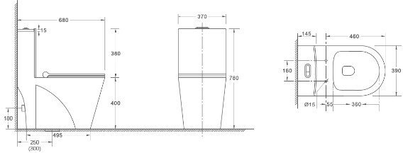 Унитаз моноблок WeltWasser WELZBACH 001GL-WT белый глянец купить в интернет-магазине Sanbest