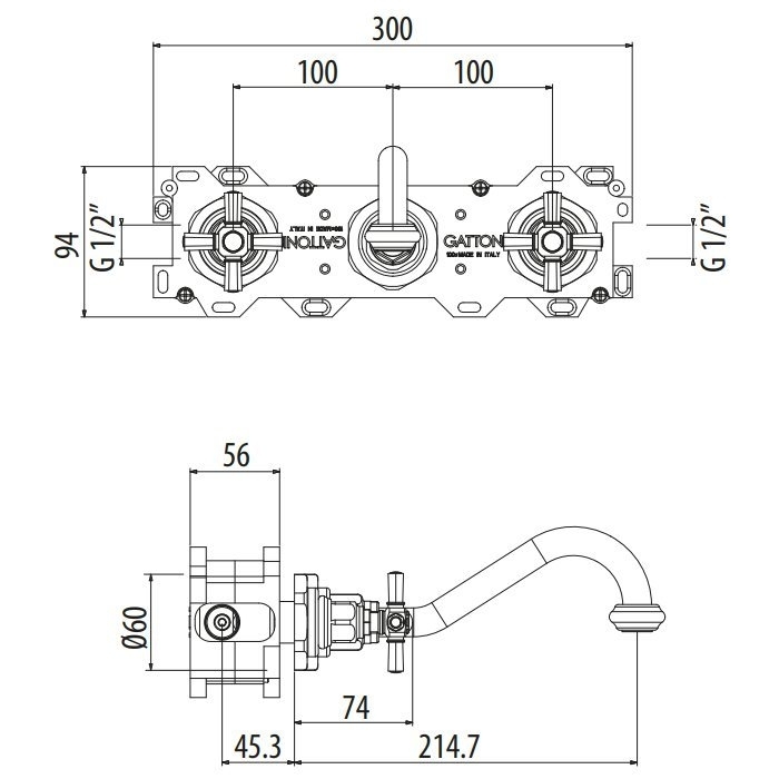 Смеситель для раковины Gattoni TRD TR105/18C0 купить в интернет-магазине сантехники Sanbest