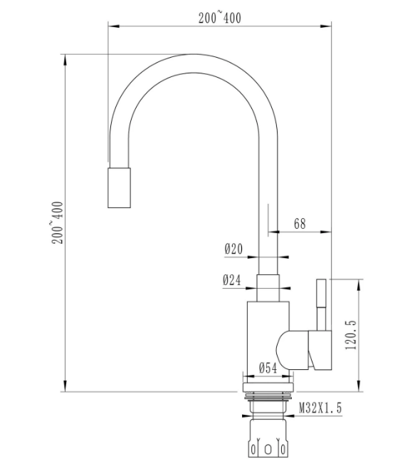 Смеситель для кухни 35k MIXLINE MLSS-0325 черный купить в интернет-магазине сантехники Sanbest