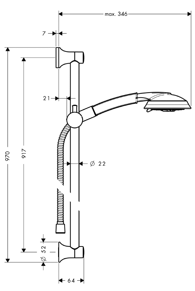 Душевой гарнитур Hansgrohe Raindance Classic 100 AIR 27841000 хром купить в интернет-магазине сантехники Sanbest