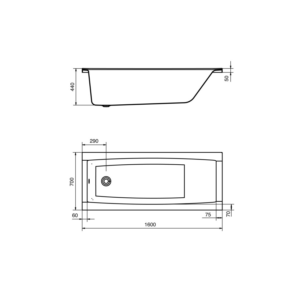 Ванна Santek Santorini 1WH302494 160x70 купить в интернет-магазине Sanbest