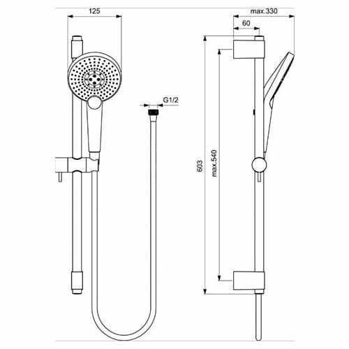 Душевой гарнитур Ideal Standard Ideal Evo B1761AA купить в интернет-магазине сантехники Sanbest