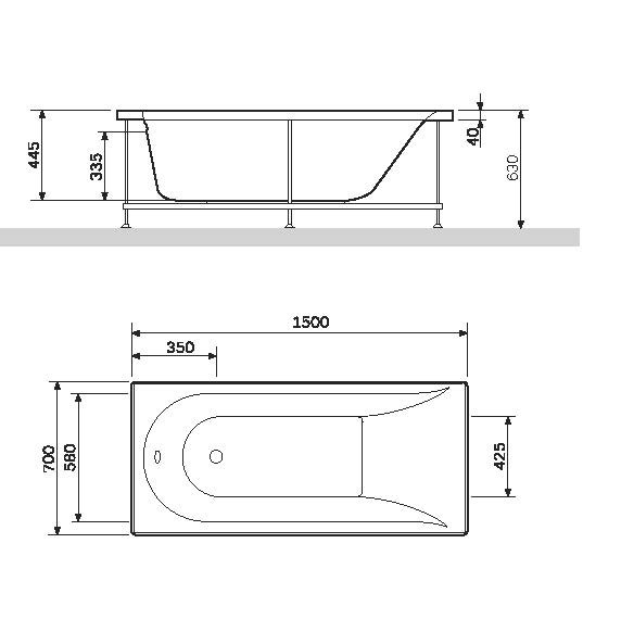 Ванна акриловая AM.PM Spirit W72A-150-070W-A2 150х70 купить в интернет-магазине Sanbest