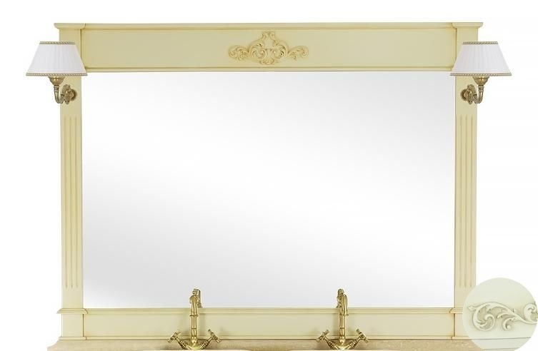 Зеркало Migliore Kantri 160 белое матовое патинированное в ванную от интернет-магазине сантехники Sanbest