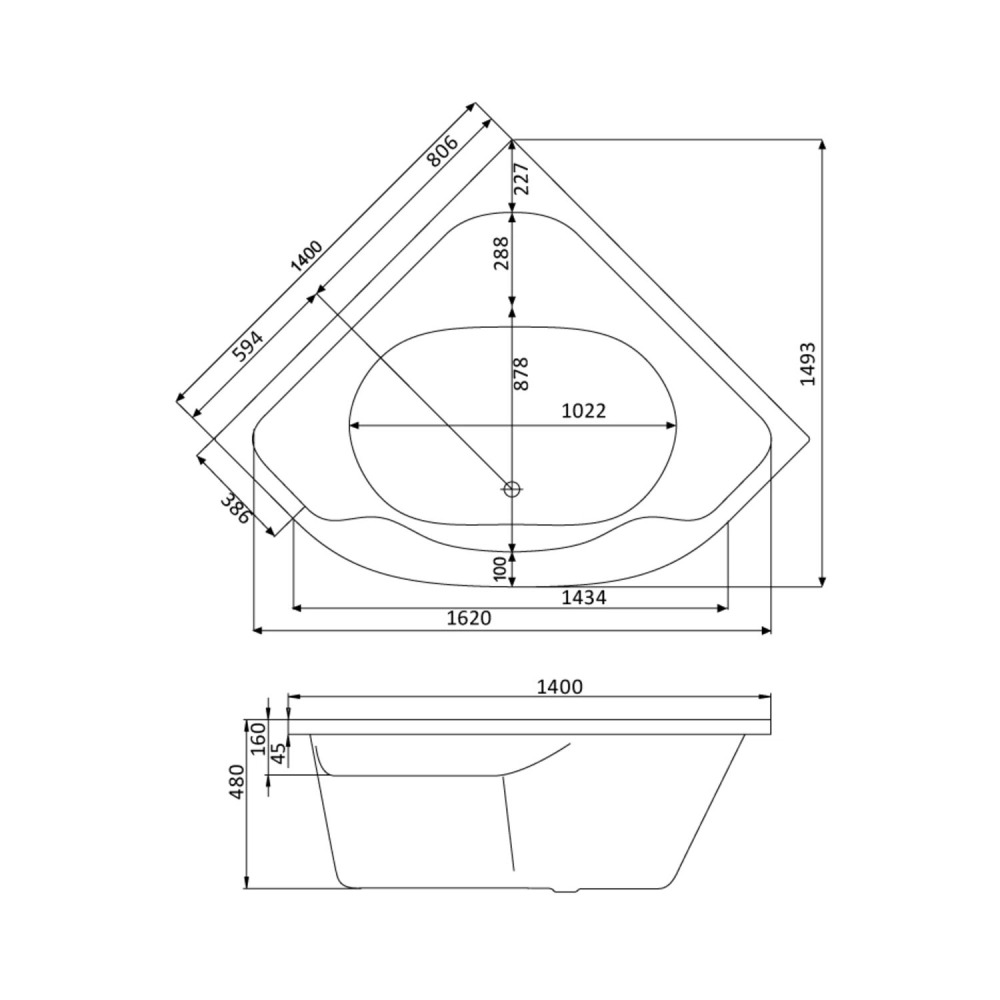 Ванна Santek Melville 1WH302402 140x140 купить в интернет-магазине Sanbest