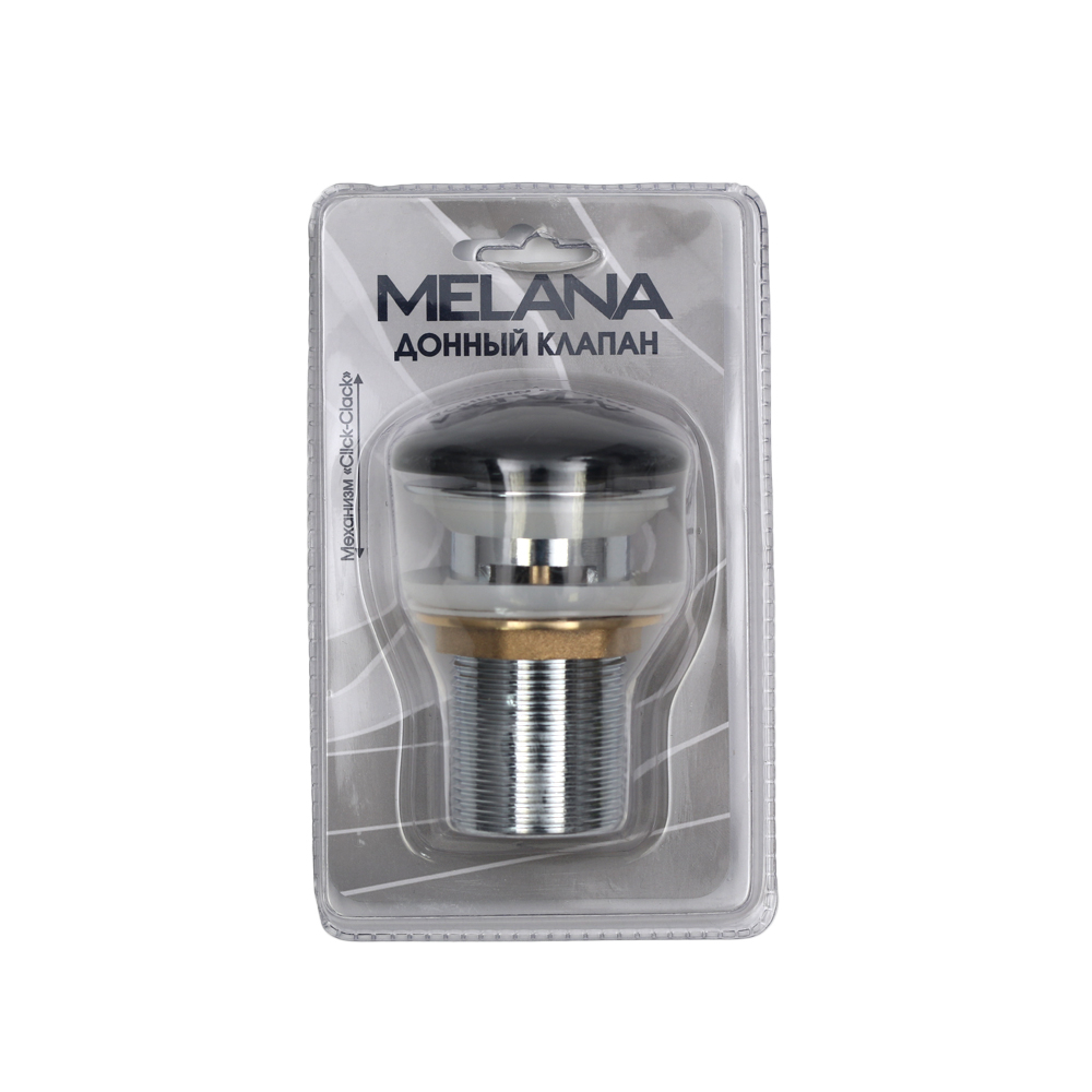 Донный клапан с переливом Melana MLN-335300B в блистере/черный купить в интернет-магазине сантехники Sanbest