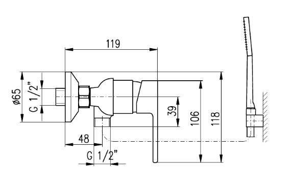 Смеситель для душа Rav-Slezak VLTAVA VT481.5/1CB купить в интернет-магазине сантехники Sanbest