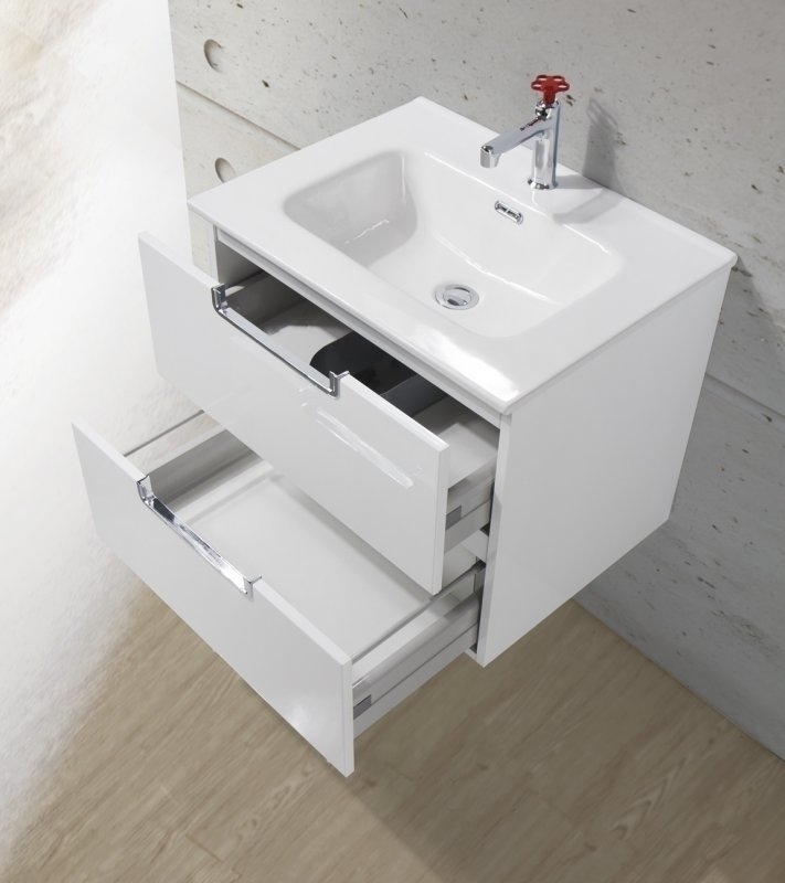 Тумба с раковиной BelBagno ETNA H60 2C 60 Bianco Lucido для ванной в интернет-магазине Sanbest