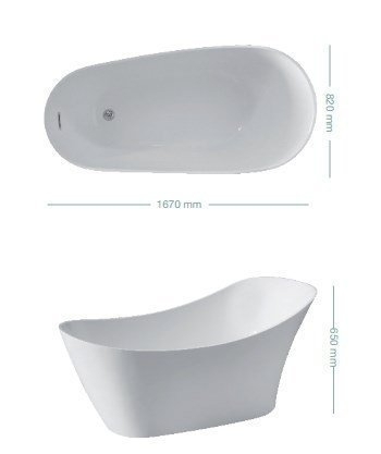 Ванна керамическая Kerasan Waldorf 167х82 купить в интернет-магазине Sanbest